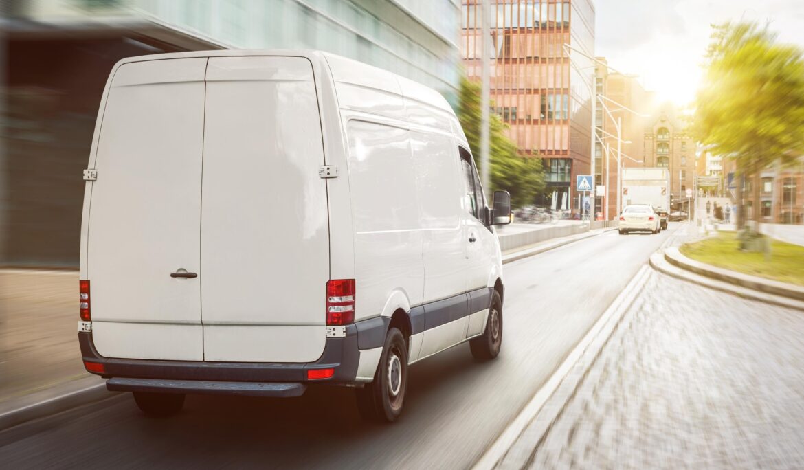 Van mockup isolated concept, Truck mock up